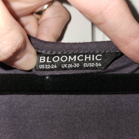 LOT OF 2 BloomChic Cold Shoulder Tops Plus Size 22 / 24 3x 1 Black 1 Grey - Picture 5 of 15